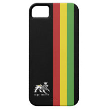 Caja negra de Iphone 5 de la raya de Rasta iPhone 5 Carcasa