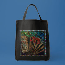 CAJUN ACCORDIAN GROCERY TOTE bags