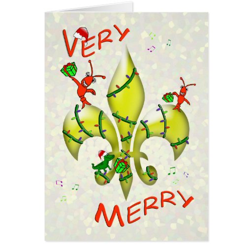 Cajun Crawfish Fleur De Lys Very Merry Christmas Cards Zazzle cajun-crawfish-fleur-de-lys-very-merry-christmas-cards-zazzle