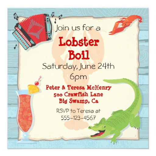 Cajun Lobster Boil Party Invitation