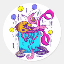 Cajun Style Round Stickers