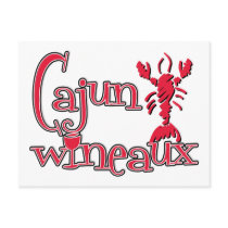Cajun Wineaux crawfish red postcards