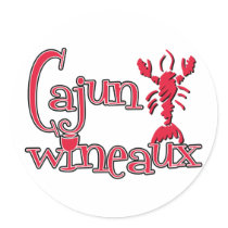 Cajun Wineaux crawfish red stickers