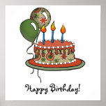 Cake-002 Red Green Olive Print