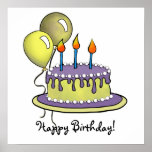 Cake-009 Purple &amp; Yellow Print