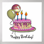 Cake-012 Magenta Marble Posters