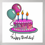 Cake-013 Magenta &amp; Turquoise Print