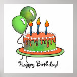 Cake-017 Orange and Lime Green Print