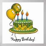 Cake-020 Green & Yellow Tartan Plaid Print