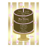 Cake 100th Birthday Party Invitation in Pink