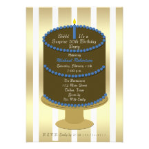 Cake 50th Surprise Birthday Party Invitation