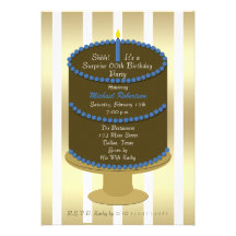 Cake 60th Surprise Birthday Party Invitation