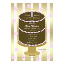 Cake 80th Birthday Party Invitation - 80th in Pink