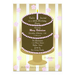 Cake 90th Birthday Party Invitation - 90th in Pink Card