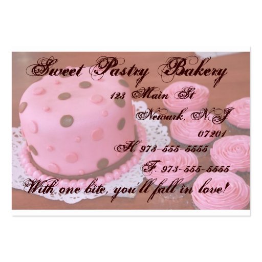 Cake and Cupcakes business cards (front side)