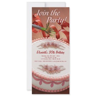 Cake and Ribbon Party Invitation invitation