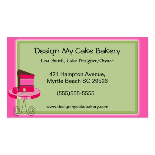 Cake Baker  Business Cards (front side)