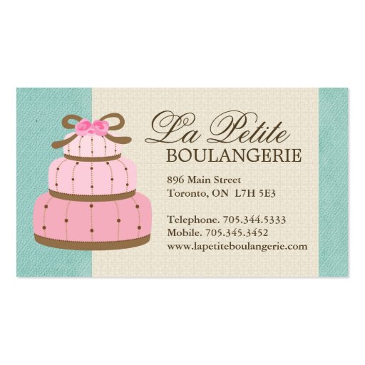 Cake Bakery Business Cards (front side)