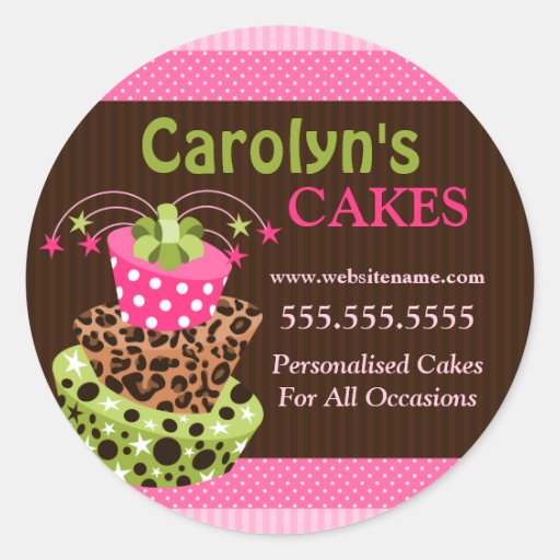 Cake Bakery Business Stickers Zazzle
