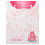 Cake Bakery Pastry Chef Daisy Pink Customized Letterhead
