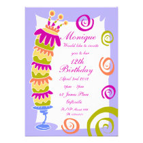 Cake Birthday Party Invitation invitations