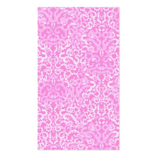 Cake Boutique Fancy Pink Damask Business Cards (back side)