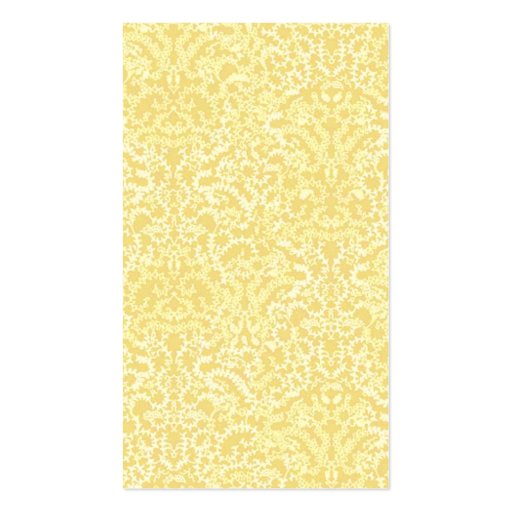 Cake Boutique Fancy Yellow Damask Business Cards (back side)