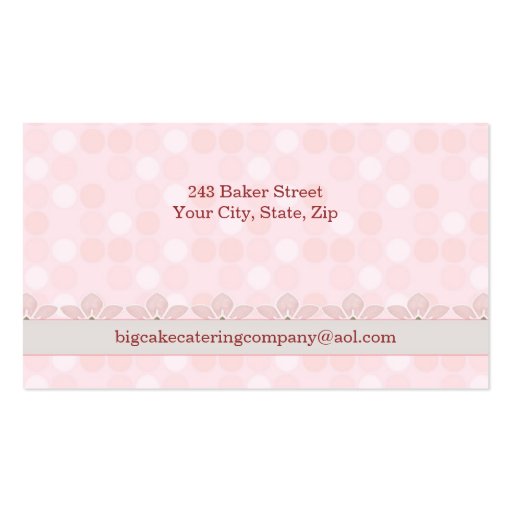 Cake catering Business Card (back side)