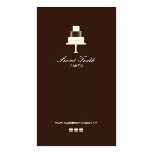 Cake & Cupcakes Bakery Business Card (back side)