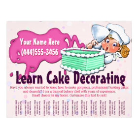 Cake Decorating. Baking. Classes. Lessons Flyer