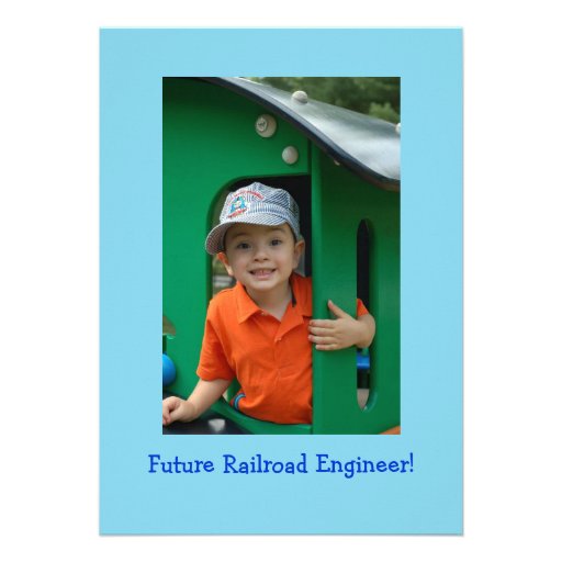 Cake & Ice Cream Birthday Train - 5x7 size Invites