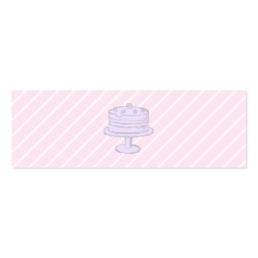 Cake in Light Purple on Pink. Business Card Template (back side)