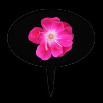 Cake Pick, Pink Rose Blossom cake picks