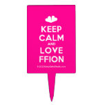 [Two hearts] keep calm and love ffion  Cake Picks
