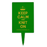[Knitting crown] keep calm and knit on  Cake Picks