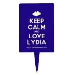 [Two hearts] keep calm and love lydia  Cake Picks