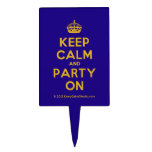 [Crown] keep calm and party on  Cake Picks