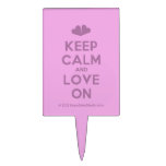 [Two hearts] keep calm and love on  Cake Picks