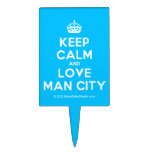 [Crown] keep calm and love man city  Cake Picks