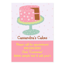Cake-Pink and Green Business Card Template
