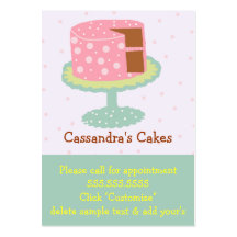 Cake-Pink and Green Business Card Templates