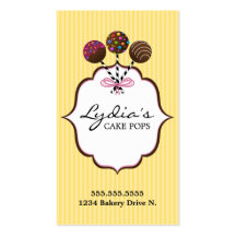 Cake Pops Bakery Business Cards