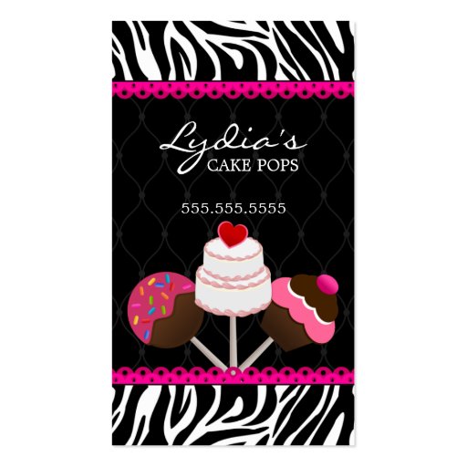Cake Pops Bakery Business Cards (front side)