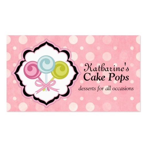 Cake Pops Bakery Business Cards