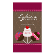 Cake Pops Bakery Business Cards