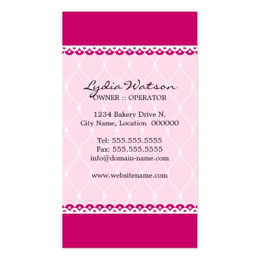 Cake Pops Bakery Business Cards (back side)