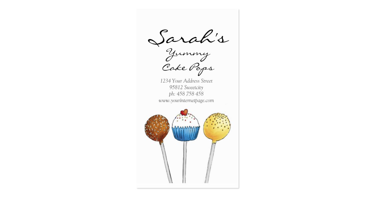 Cake Pops Business Card Zazzle