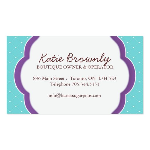 Cake Pops Business Cards (back side)