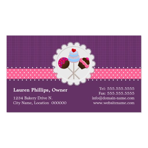 Cake Pops Business Cards (back side)