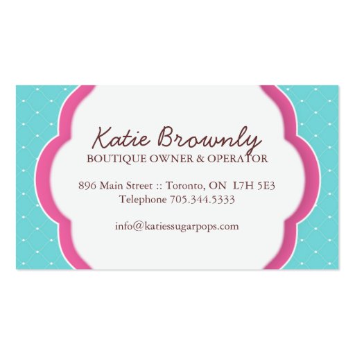 Cake Pops Business Cards (back side)